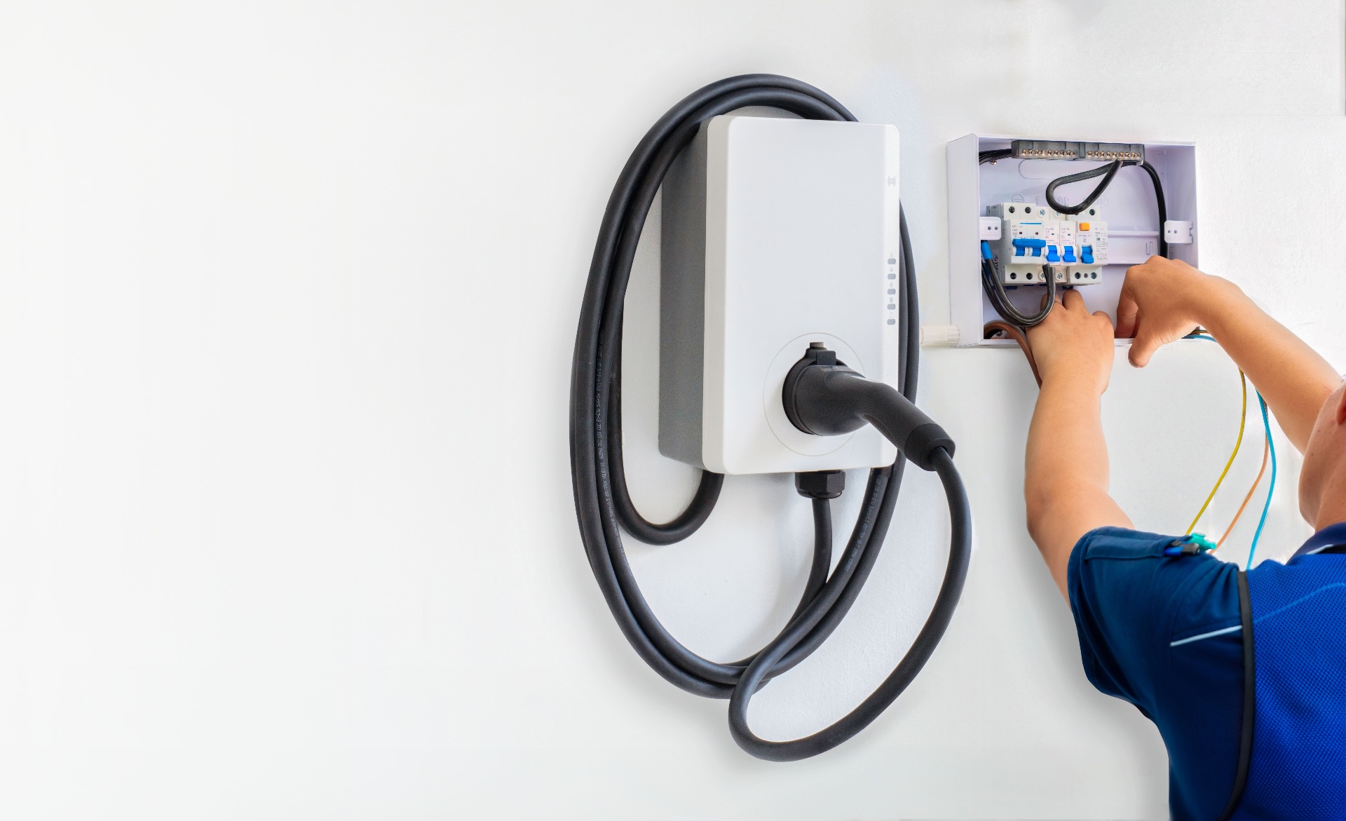 EV charger installation on a Cardiff property