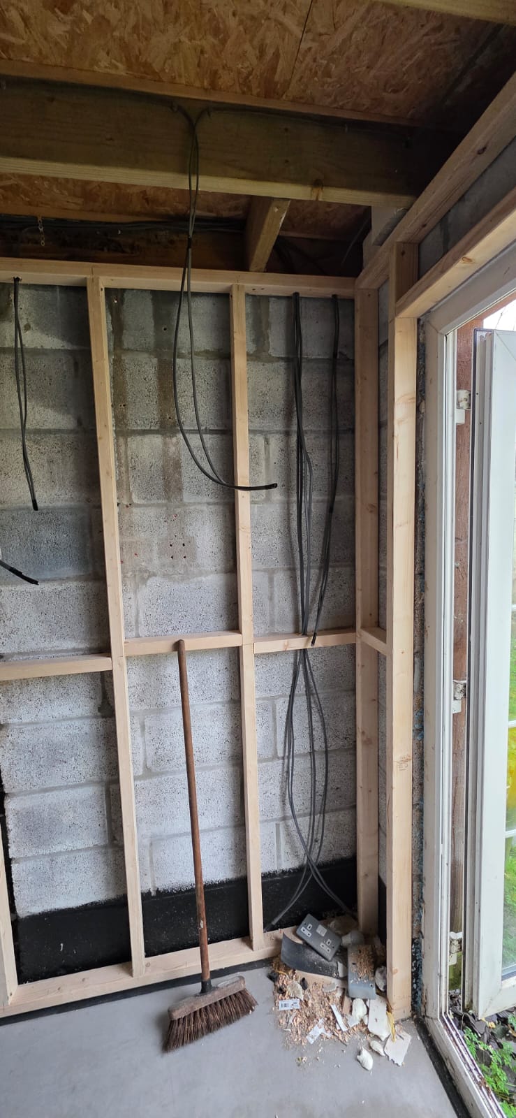 New build wiring installation in progress