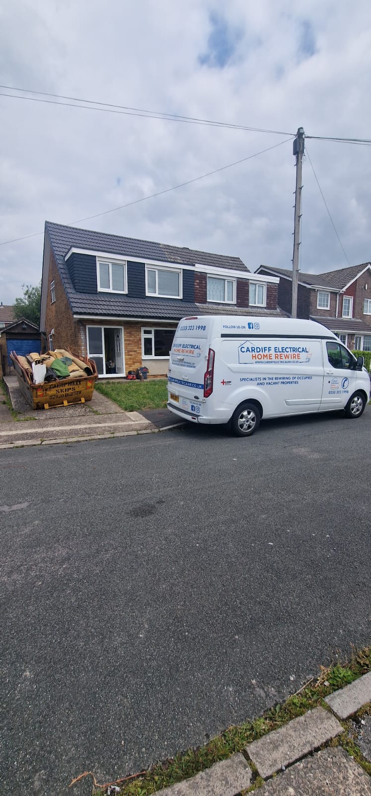 Cardiff Electrical van at a residential property in Radyr